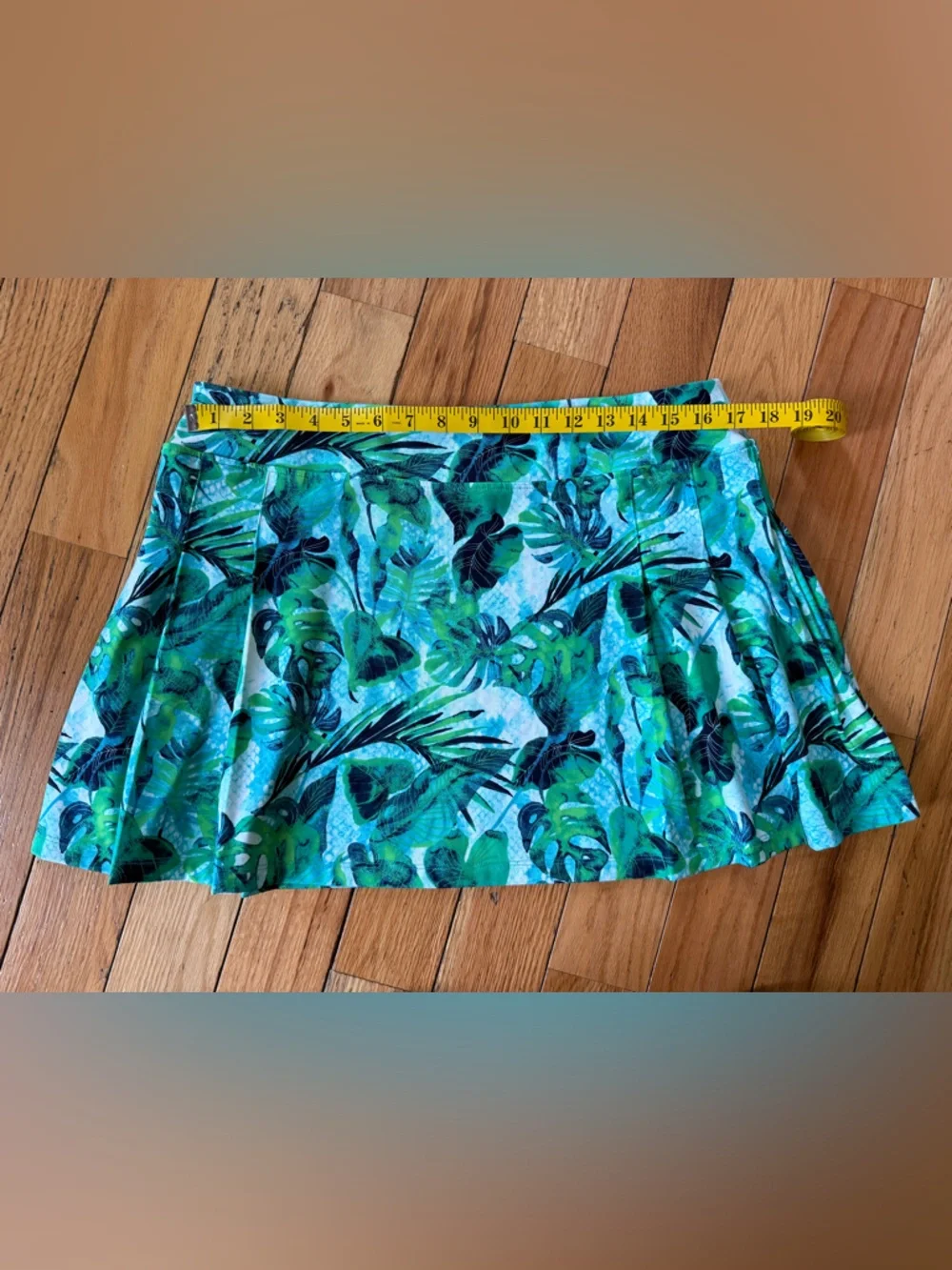 Tommy Bahama Golf Green Turquoise Palm Leaf Print Skirt Stretch Women’s Size XL - Picture 9 of 10